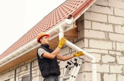 Pose et remplacement de gouttières à Autoire